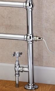Cleves Dual Energy Floor Mounted Towel Rail - 1548 x 598